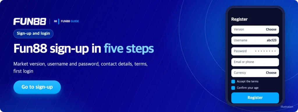 Fun88 sign-up and login: five steps from market version to first login