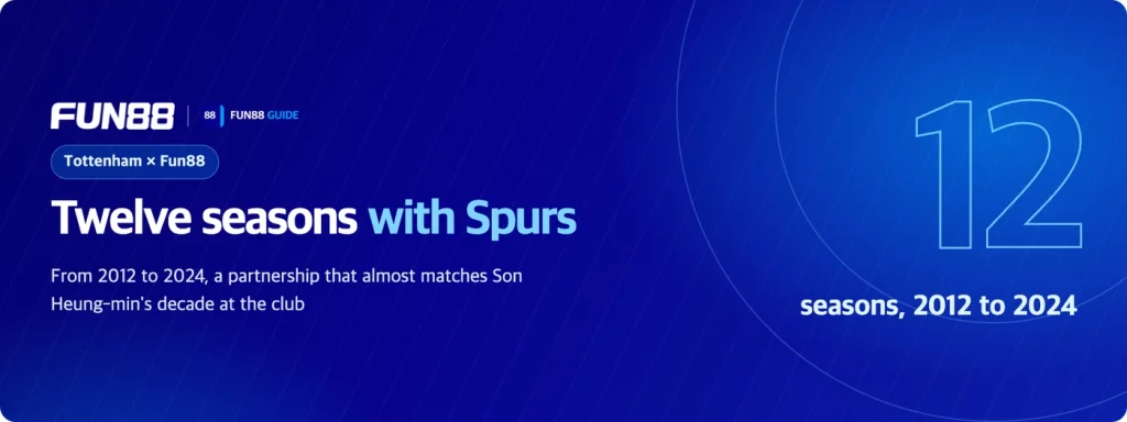 Tottenham and Fun88: twelve seasons from 2012 to 2024